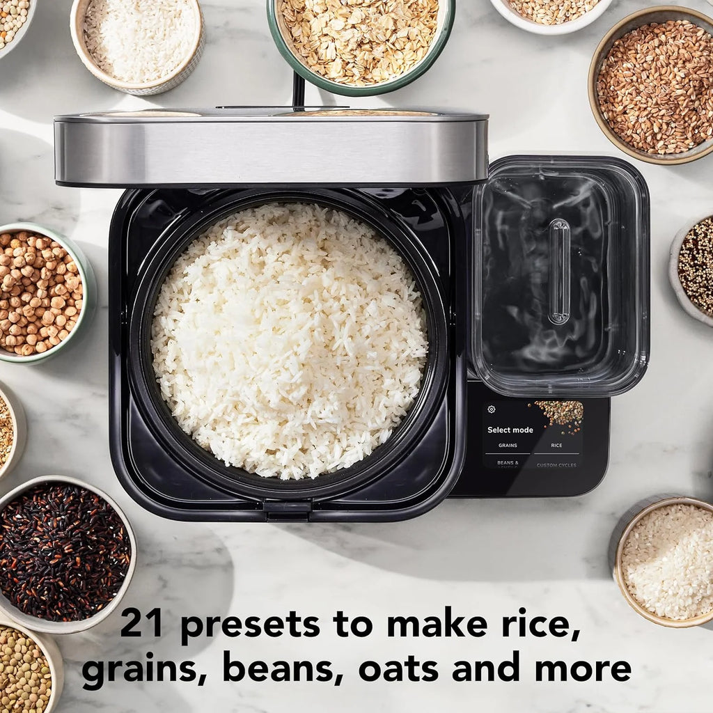 Cocinero de Granos y Arroz KitchenAid de 8 Tazas con Balanza Integrada y Cocción Programada, KGC3155BM