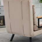 HOMCOM Sofa Bed 2 Seater Folding Sofa Bed Upholstered in Velvet with 5 Levels Adjustable Backrest and Padded Pillows for Office Bedroom Living Room 102 x 73 x 81 cm Beige