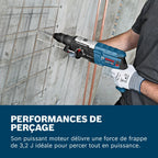 Bosch Professional perforateur GBH 2-28 F (puissance 880 W, diamètre de perçage max. dans le béton : 28 mm, avec set 6 pièces de perçage-burinage, SDS plus, L-Case)