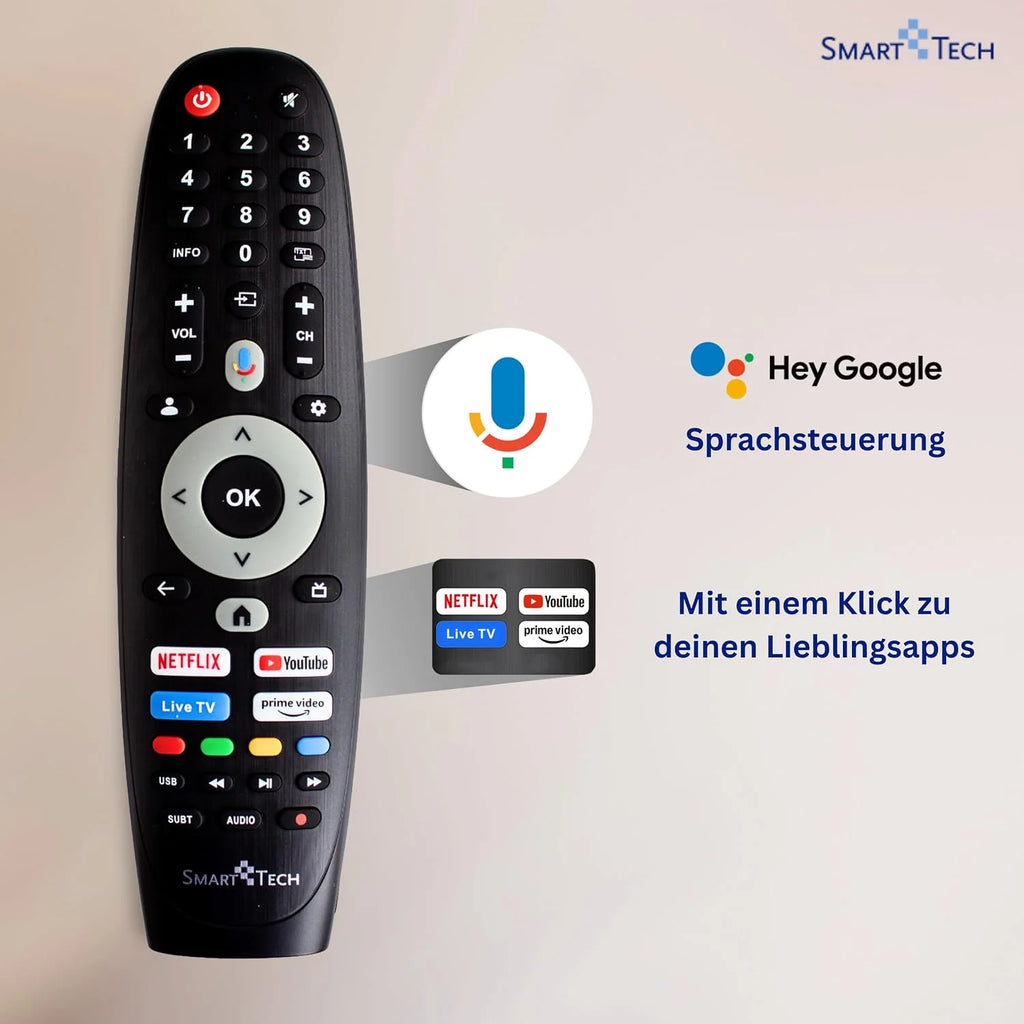 Smart Tech QLED 43QG06V2 Téléviseur Google TV HDR avec résolution 4K UHD, Bluetooth et Triple Tuner, Smart TV 43QG06V2 (2026)