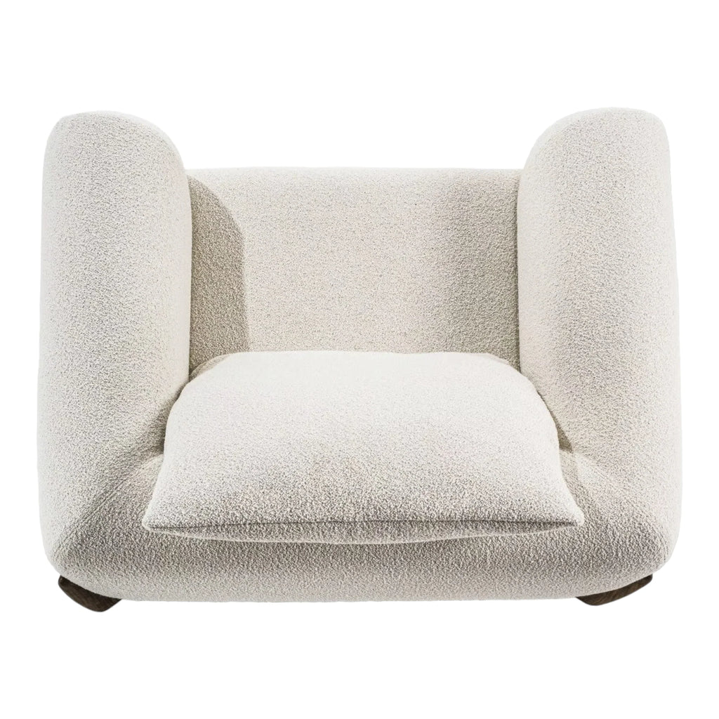 EDER 1 SEATER BOUCLE & WALNUT WOOD SOFA