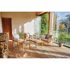 Conjunto de Jardín Mesa + Sofá + 2 Sillones + Mesa Auxiliar + Asiento Otomano + Bandeja de Madera, Bali