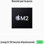 Apple MacBook Air Portable avec Puce M2 : écran Liquid Retina de 13,6 Pouces, 16 Go de RAM, 256 Go de Stockage SSD, Clavier rétroéclairé, caméra FaceTime HD 1080p ; Minuit