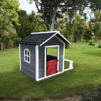 Casita Infantil De Madera Robincool 1,2 M² De 116x138x132 Cm Diseño Abierto Con Ventanas Y Banco Exterior