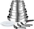 Tefal Ingenio Emotion Set of 3 Frying Pans 22/24/28 cm + 3 Saucepans 16/18/20 cm + Stew Pot 24 cm + Wok 26 cm + 12 Accessories | Induction Safe, Non-Stick, Dishwasher and Oven Safe