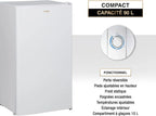 HYUNDAI Réfrigérateur Table Top 90 L Keep Fresh, Compact avec Freezer, Porte Réversible, 2 Clayettes Verre, Bac à Légumes, 41 dB (Blanc)