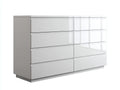 Commode 8 tiroirs 160x45x80 cm - Blanc - design moderne