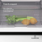 KLARSTEIN Big Daddy Cool - Frigo réfrigérateur, réfrigérateur combiné, Compartiment bouteilles, Bac légumes, Eclairage intérieur, Look moderne, Nettoyage facile, Pieds réglables, 86 L - Argent