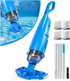LanBlu Aspirateur Piscine Sans Fil, 2.5m Aspirateurs Piscines Batterie avec Tige Télescopique,4200L/H Manuel Aspirateur Piscine Hors Sol avec 4 Filtre,Conception Anti-retour Balai Aspirateurs Piscines