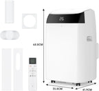 Climatiseur Mobile 12000 BTU 3-En-1 Refroidissement, Ventilateur & Déshumidificateur 45L/Jour, Silencieux