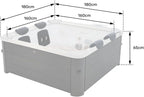 Spa Rigide connecté carré 180 cm MSPA Oslo Aero Plus – Spa 6 Places – Jets air et Eau – Lot de 8 filtres Inclus