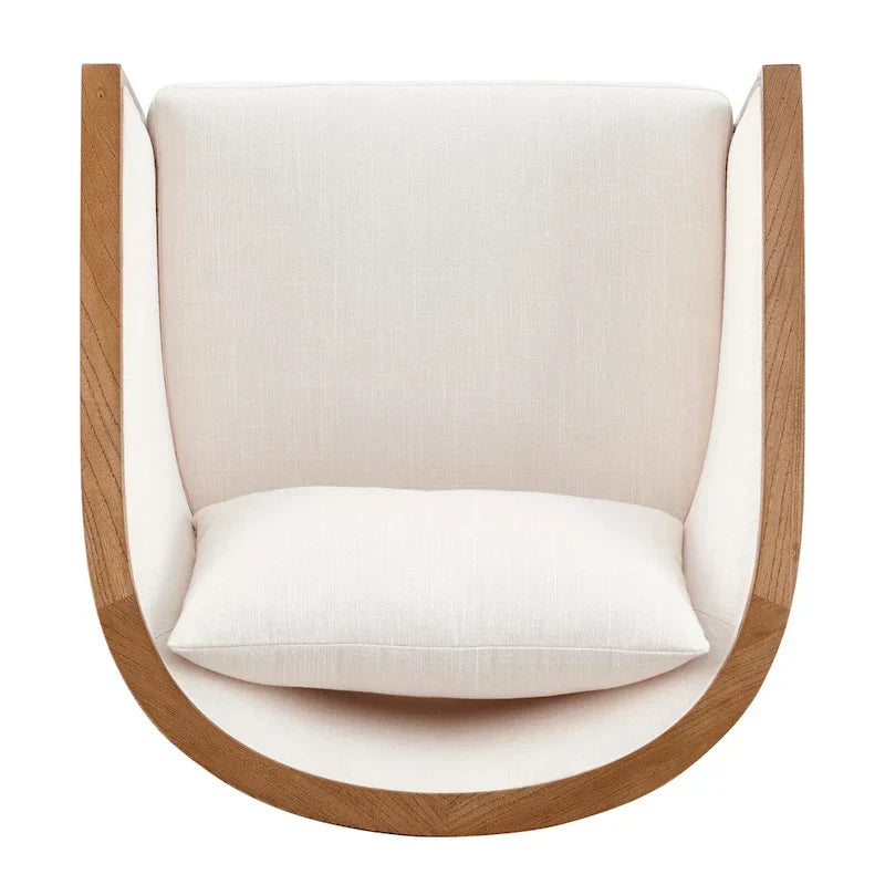 Tillman Linen Accent Arm Chair with Rattan