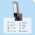 Netatmo Caméra de Surveillance Extérieure Intelligente avec Sirène 105dB, WiFi, Eclairage Intégré 12W, Détection des Mouvements, Vision Nocturne, Vidéo HD, Stockage Local, Aucun Abonnement, NOC-S-AMZ