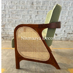 Marvin Solid Teak Wood & Rattan 3+1+1 Seater Sofa