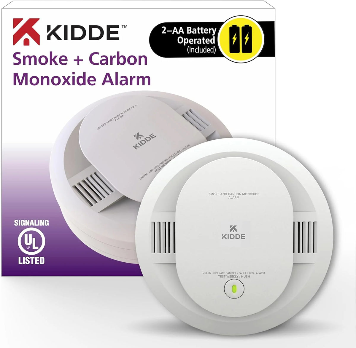 Detector de Humo Kidde, Batería de 10 Años, Indicadores LED, Alerta de Reemplazo, Botón de Prueba y Reinicio, 6 Paquetes, Blanco
