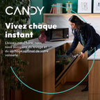 CANDY - Lave-Vaisselle - Pose Libre - 15 Couverts - Classe Énergétique C - Maxi Cuve, Wash & Dry 35 min, Ouverture Automatique, Contrôle à Distance - Noir - 60 x 85 x 60 cm - Modèle CF 5C6F0B