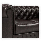Nismaaya Camryn Traditional Chesterfield 2 Seater Sofas Dark Brown