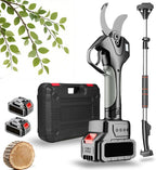 Sécateur électrique professionnel sans fil avec perche télescopique 2,1 m, écran LCD, batteries lithium rechargeables (2)