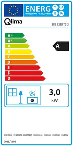 Poêle à pétrole électronique Qlima SRE3230TC 3kW, Rayonnant, Noir