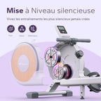 MERACH Rameur Musculation D'appartement, 16 Niveaux de Résistance, Rameur Magnétique Silencieux avec APP Exclusive, Rails Doubles Améliorés pour Plus de Stabilité, Assemblage Facile