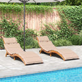 Pack 2 Uds Tumbonas De Jardín | Silla | Sillón Exterior Con Cojines Madera Maciza De Acacia Beige Cfw520516