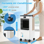 Climatiseur Mobile Silencieux, 8L Refroidisseur d'air 3 IN 1 Climatiseur Portable Ventilateur Humidificateur, 12H Minuterie, 3 Vitesses, Télécommande, Économie d'énergie pour Chambre Maison Bureau