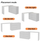 Commode pivotante 32,7H et bureau coiffeuse 6 tiroirs Blanc/Noir