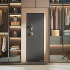 VEVOR Armoire à 8-10 Fusils, Coffre-Fort pour Armes à Feu Verrouillage par Empreinte Digitale et Mot de Passe et Clés, avec 3 Poches pour Pistolets et Supports Réglables, Accès Rapide, pour Domicile