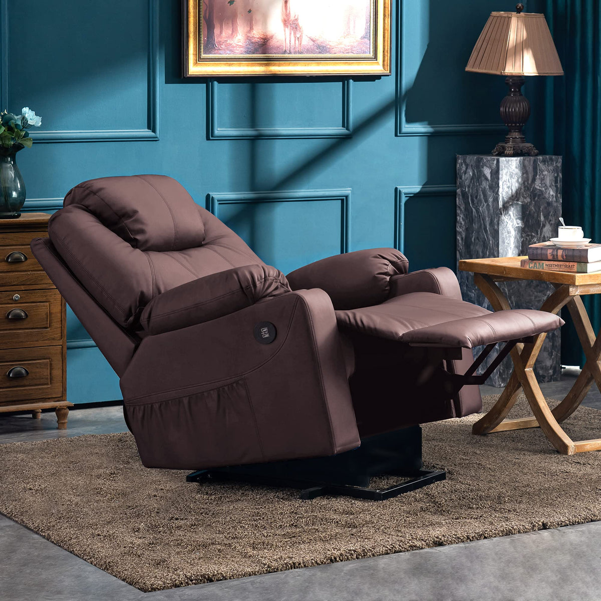 Mcombo Sillón Reclinable Eléctrico con Masaje y Carga USB