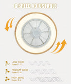 LJX Ventilateurs de Plafond avec Lumières Bois et Télécommande Plafonnier Ventilateur Design Sans Pales Été Et Hiver Réversible 6 Vitesses Moteur DC Gradable Ventilo Plafond Silencieux Pour Chambre