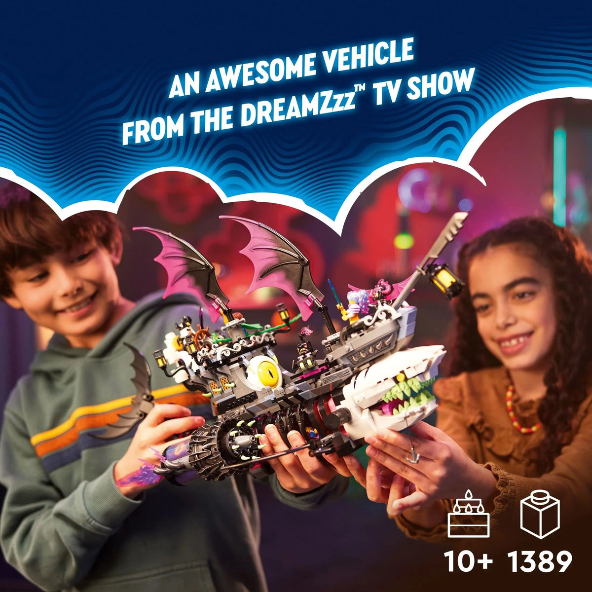 LEGO DREAMZzz Barco Tiburón de Pesadilla 71469, Construye el Set de Juguete como un Barco Pirata Volador o un Camión Monstruo, Incluye 4 Minifiguras, Juguete de Tiburón, Regalo para Niños y Preadolescentes de 10 Años en Adelante