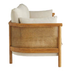 Manora 3 Seater Oak Wood & Rattan Sofa