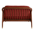 Marika 1 Seater Teak Wood & Rattan, Antique Brass Sofa
