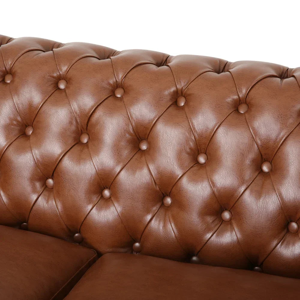 Nismaaya Cammie Chester 2 Seater Leather Sofa
