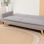 Don Descanso, Sofá Cama 3 plazas Reine, Tapizado en Tela, Sistema Apertura de Libro o Clic-clac, Medida sofá: 201x73x79 cm, Medida Cama: 201x99x42 cm, Incluye 2 Cojines, Gris Claro