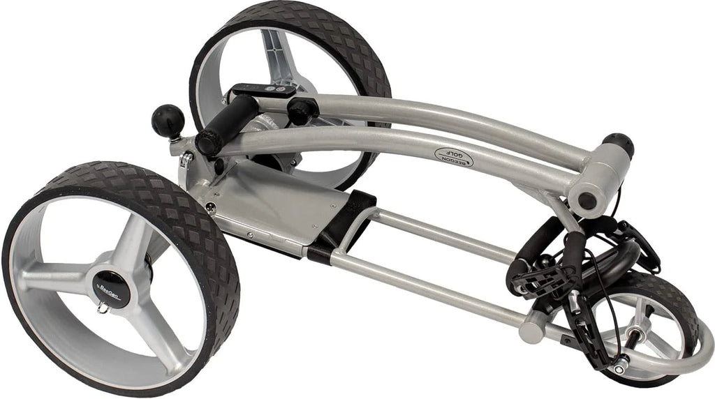 Chariot de golf électrique GT-X400 Pro avec batterie lithium 18 Ah, gris argent