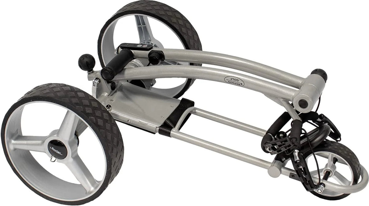 Chariot de golf électrique GT-X400 Pro avec batterie lithium 18 Ah, gris argent
