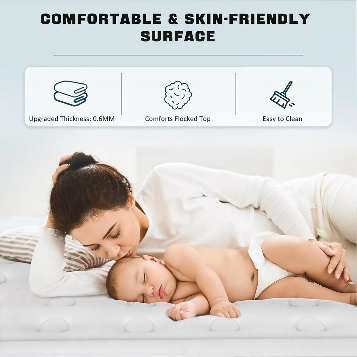 Colchón Inflable NALONE, Cama Inflable con Bomba Incorporada, Inflado en Solo 3 Minutos, para Invitados o Uso en Casa, 203 x 152 x 46 cm, Peso Máximo 310 kg, Cama Doble