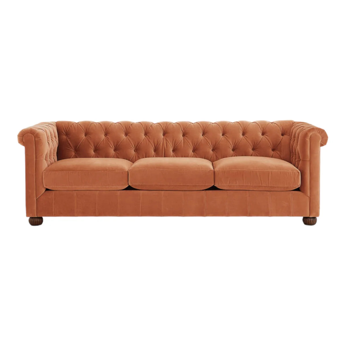 Brenna 3 Seater Teak Wood Fabric Sofa