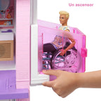 Barbie Casa de Muñecas Dreamhouse - con Piscina, Tobogán y Ascensor - Luces y Sonido - 75+ Piezas - 104 x 109 cm - Regalo para Niños de 3-7 Años, GRG93