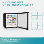Congelador Vertical, 3.0 Pies Cúbicos, Congelador Mini Compacto de Una Puerta con Puerta Reversible de Acero Inoxidable, Congelador Pequeño para Hogar/Dormitorios/Apartamento/Oficina (Plateado)