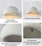 HEYUN Lampe Suspendue Wabi-sabi Blanche E27 Lampes Suspendues Lumières De Restaurant Lampe À Suspension De Bar Créative Style Pour Salle À Manger Salon De Thé Salon Café Cuisine(A1)