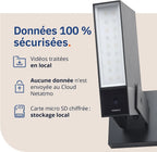 Netatmo Caméra de Surveillance Extérieure Intelligente avec Sirène 105dB, WiFi, Eclairage Intégré 12W, Détection des Mouvements, Vision Nocturne, Vidéo HD, Stockage Local, Aucun Abonnement, NOC-S-AMZ