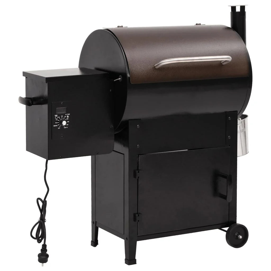 Barbacoa De Pellets Con Chimenea Hierro Negro 104 Cm Vidaxl