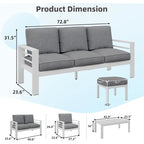 AECOJOY 7 Pieces Aluminum Patio Furniture Set Outdoor Conversation Set