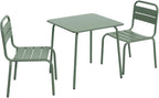 sweeek - Table de Jardin Enfant métal + 2 assises Vert de Gris Anna. 48x48cm