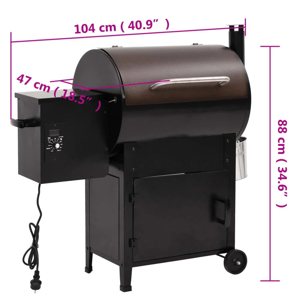 Barbacoa De Pellets Con Chimenea Hierro Negro 104 Cm Vidaxl