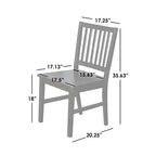 Lot de 4 chaises de salle à manger à dossier à lattes en bois massif, cadre robuste, design classique, montage facile