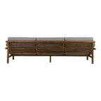 Teak Sofa with Grey Linen Fabric