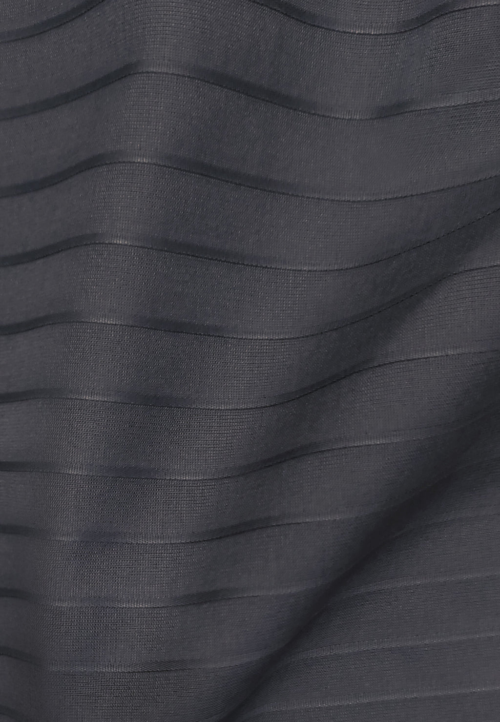 Chemise col montant en coton gris à rayures en relief